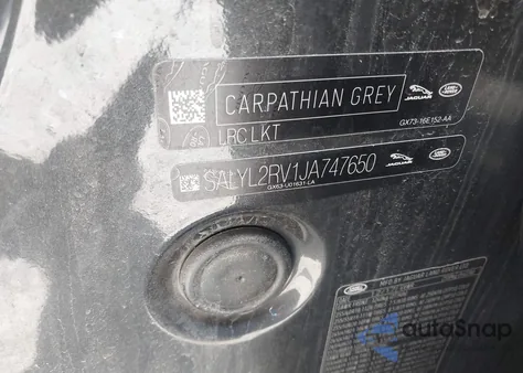 2018 Land Rover Range Rover Velar P380 Se R-Dynamic z USA, uszkodzony, nr VIN SALYL2RV1JA747650